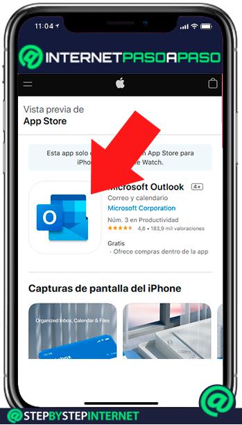 Outlook application on the App Store