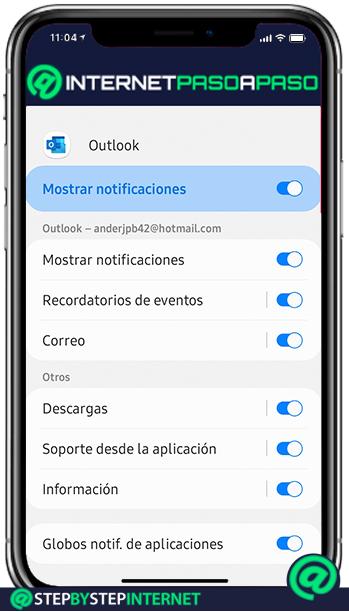 Change Outlook notifications on Android